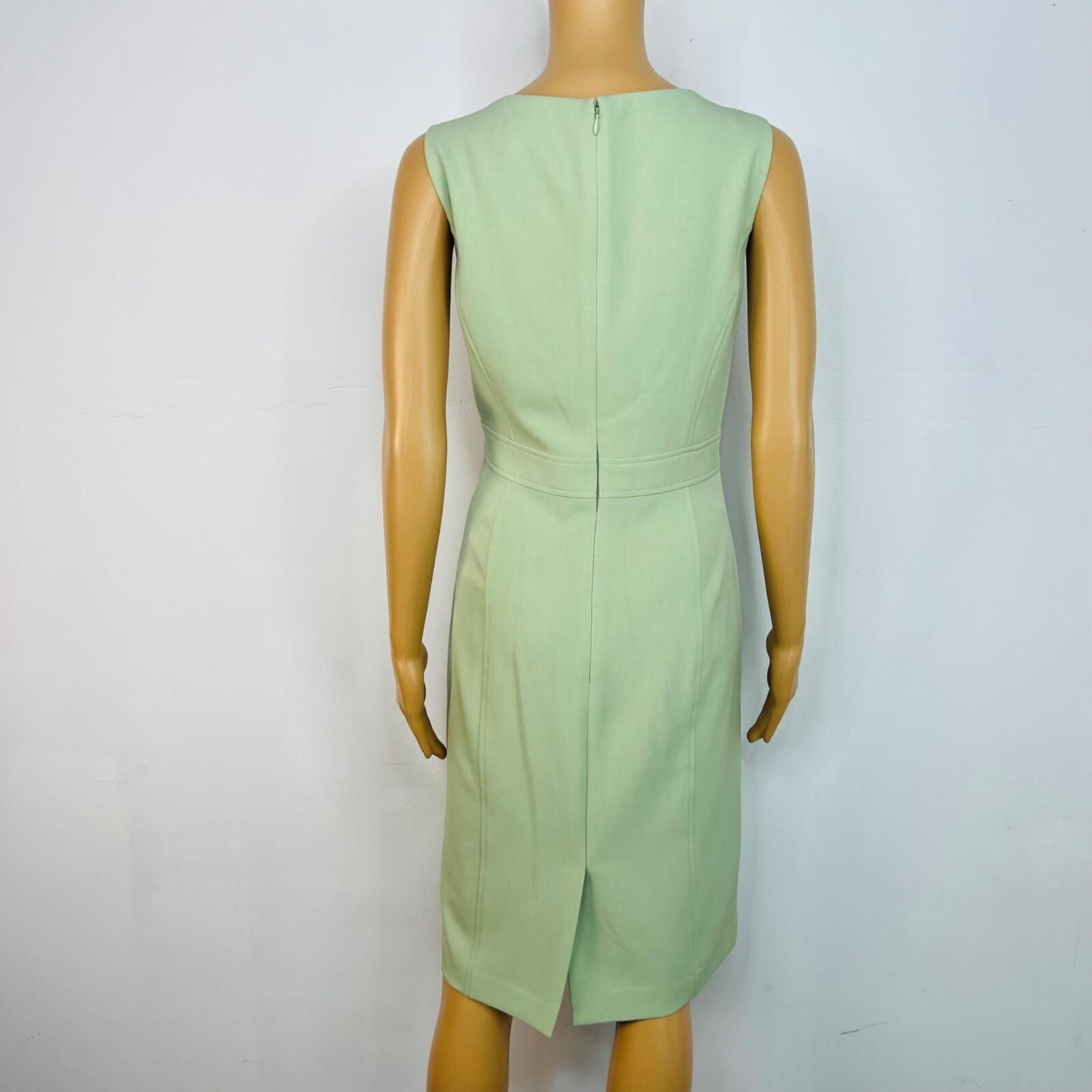 Kasper 2PC Midi Dress Suit Size 6 Lemon Green Professional Look Sleek Elegant