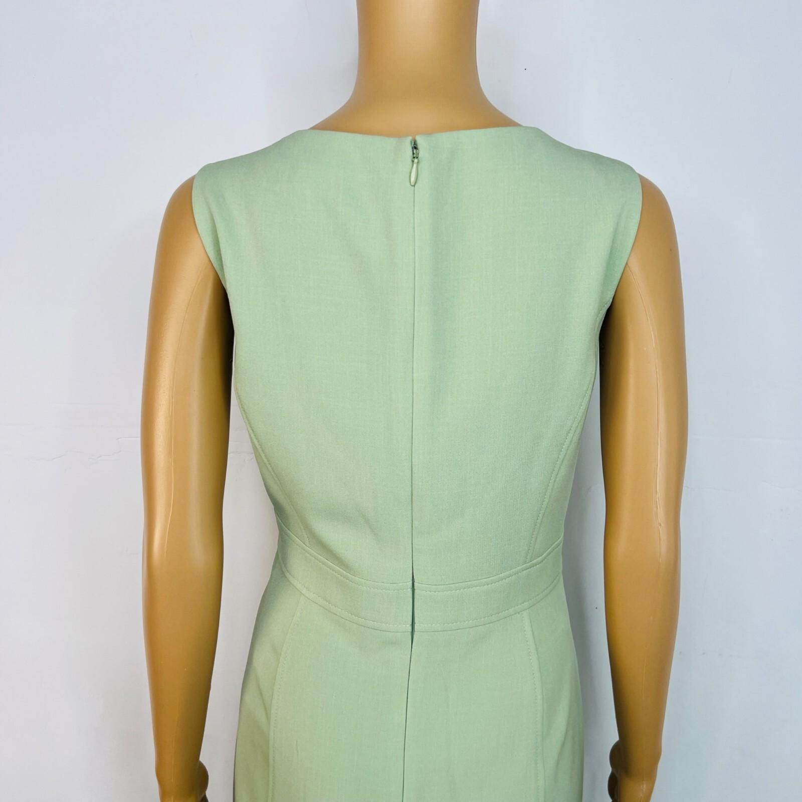 Kasper 2PC Midi Dress Suit Size 6 Lemon Green Professional Look Sleek Elegant