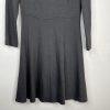 St John Milano Knit Dress Size 8 Gray Scoop Neck Drop Waist Flared Quiet Luxury