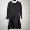 St John Milano Knit Dress Size 8 Gray Scoop Neck Drop Waist Flared Quiet Luxury