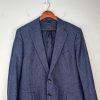 Suit Supply Lazio Men Pure Wool Blazer 48 Navy Classic Slim Fit 2PC Sharp Lined