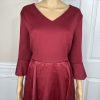 10-99.jpg Terramina NY Polyester Dress 12 Maroon Fit Flare Formal Party Maxi Bell Sleeves