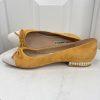 Karl Lagerfeld Women Leather Suede Shoes Size 8.5M Honey White Embellished Flat