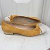Karl Lagerfeld Women Leather Suede Shoes Size 8.5M Honey White Embellished Flat