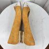 Karl Lagerfeld Women Leather Suede Shoes Size 8.5M Honey White Embellished Flat