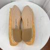 Karl Lagerfeld Women Leather Suede Shoes Size 8.5M Honey White Embellished Flat