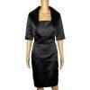 White House Black Market Black Satin Dress 4 Suit 00 Strapless Tiered Cropped