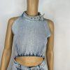 Akira wash denim dress size L open waist stretch- pre-loved