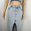 Akira wash denim dress size L open waist stretch- pre-loved
