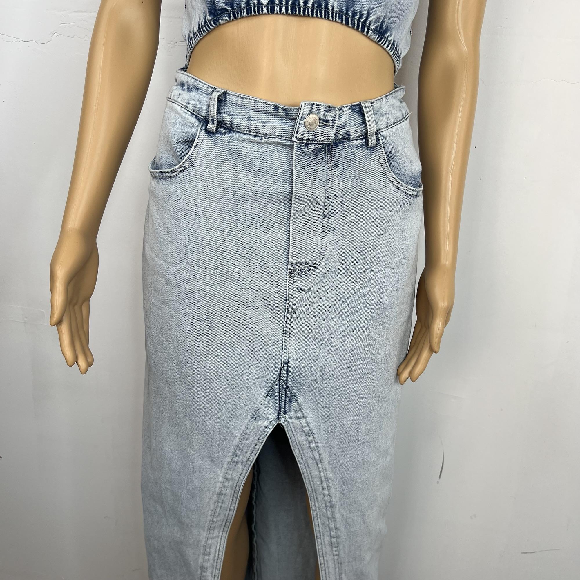 Akira wash denim dress size L open waist stretch- pre-loved