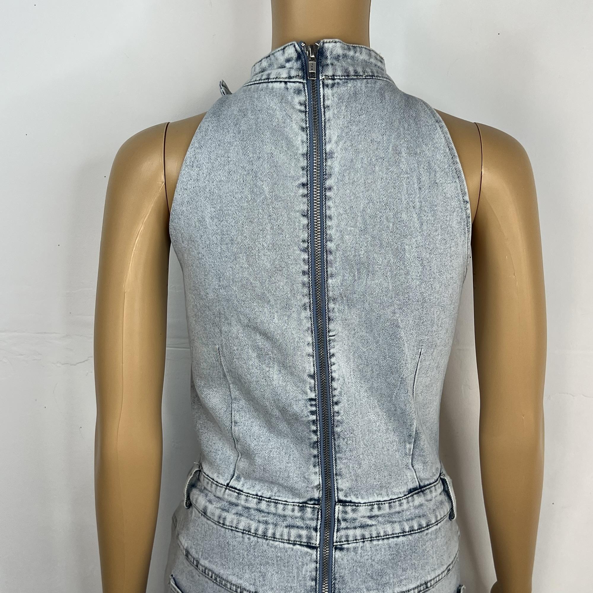 Akira wash denim dress size L open waist stretch- pre-loved
