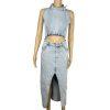 Akira wash denim dress size L open waist stretch- pre-loved