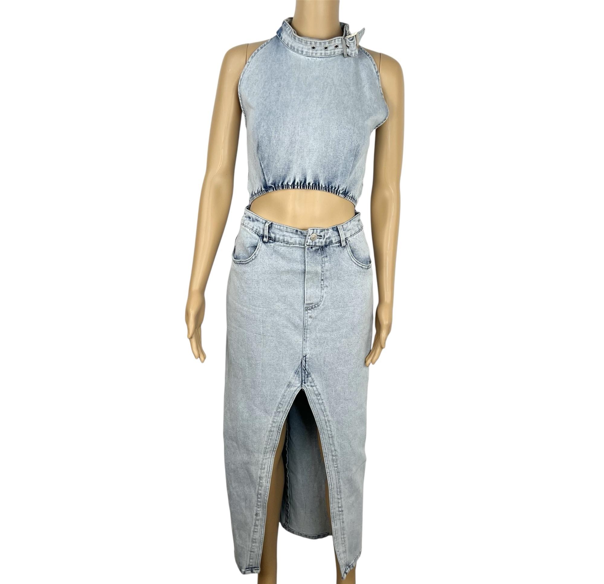 Akira wash denim dress size L open waist stretch- pre-loved