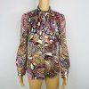 Hawes & Curtis Pink Floral Paisley Pussybow Blouse Size 6 Fitted Satin Feminine