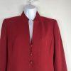 Kasper Women Polyester Skirt Suit Size 8P Red Lined Stand Up Collar 2PC Business