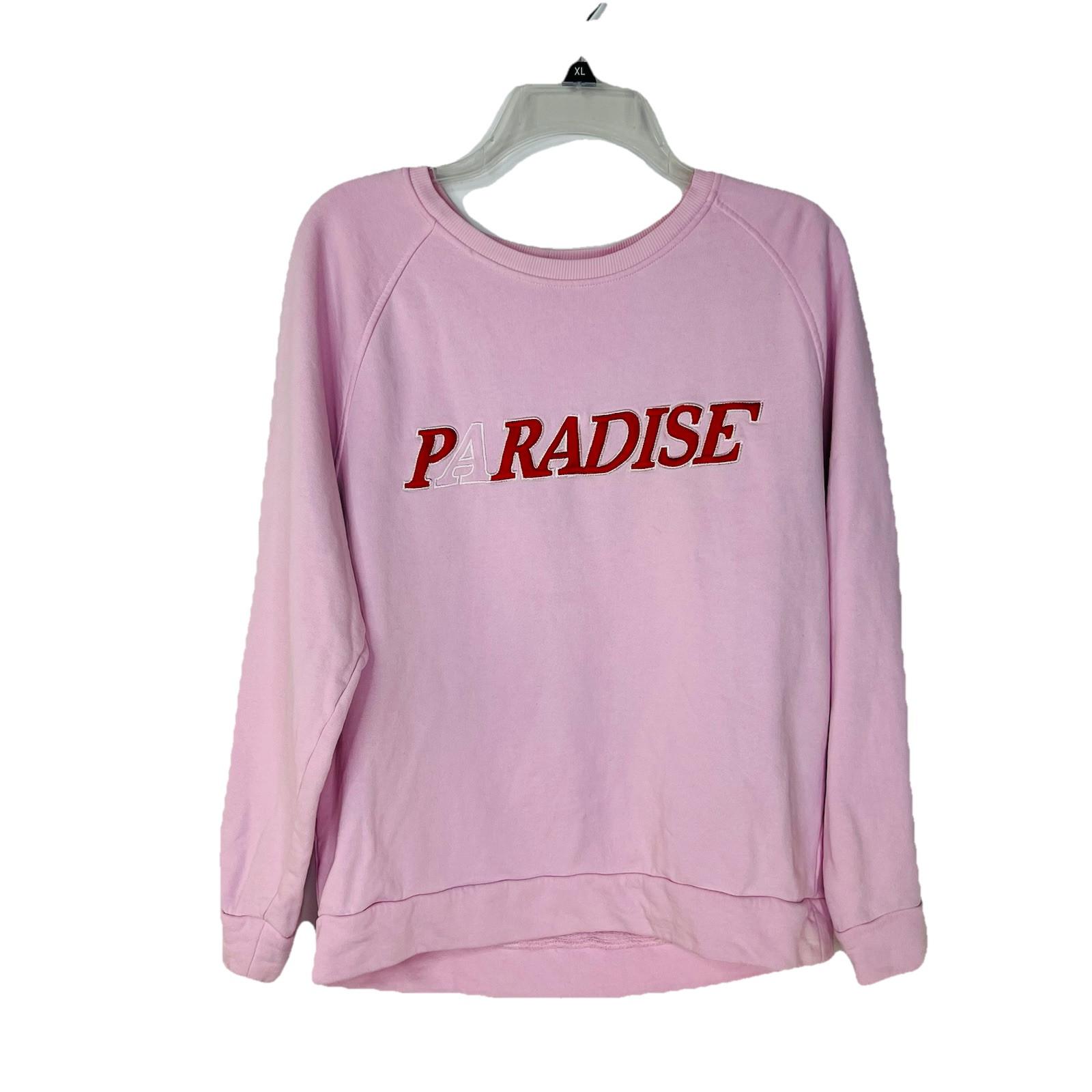 Maje Women Talina Cotton Viscose Sweatshirt Size 2 Pink Embroidered Paradise