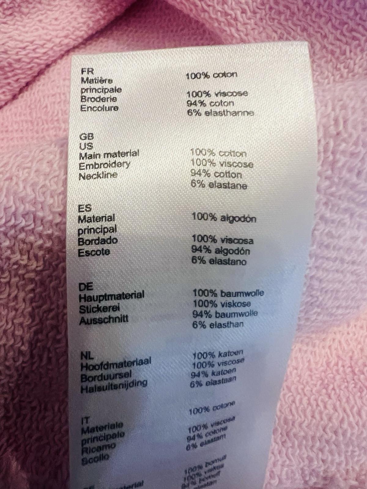 Maje Women Talina Cotton Viscose Sweatshirt Size 2 Pink Embroidered Paradise