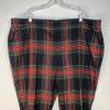 Lauren Ralph Lauren Women Wool Tartan Plaid Pants 22W Cuffed Stretch Slim Fit