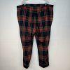 Lauren Ralph Lauren Women Wool Tartan Plaid Pants 22W Cuffed Stretch Slim Fit