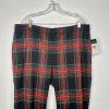Lauren Ralph Lauren Women Wool Tartan Plaid Pants 16W Cuffed Stretch Slim Fit