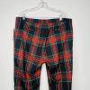 Lauren Ralph Lauren Women Wool Tartan Plaid Pants 16W Cuffed Stretch Slim Fit