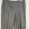 Nine West Polyester Rayon Stretch Pant Suit Size 10 Gray Striped Lined 2PC