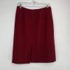 Kasper Women Polyester Skirt Suit Size 8P Red Lined Stand Up Collar 2PC Business