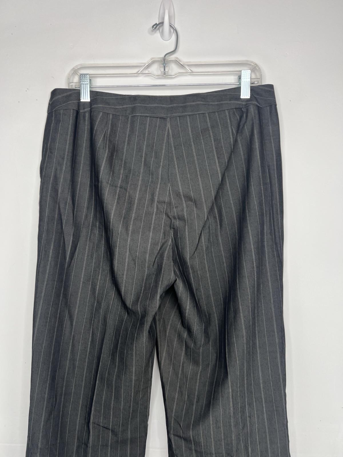 Nine West Polyester Rayon Stretch Pant Suit Size 10 Gray Striped Lined 2PC