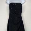 Jessica McClintock 1990's Vintage Prom Dress 2 Beaded Strapless Draping Gothic