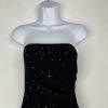 Jessica McClintock 1990's Vintage Prom Dress 2 Beaded Strapless Draping Gothic