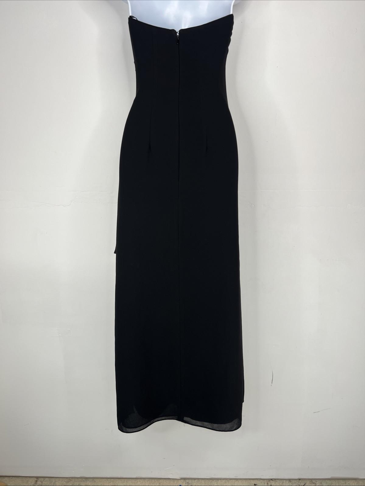 Jessica McClintock 1990's Vintage Prom Dress 2 Beaded Strapless Draping Gothic