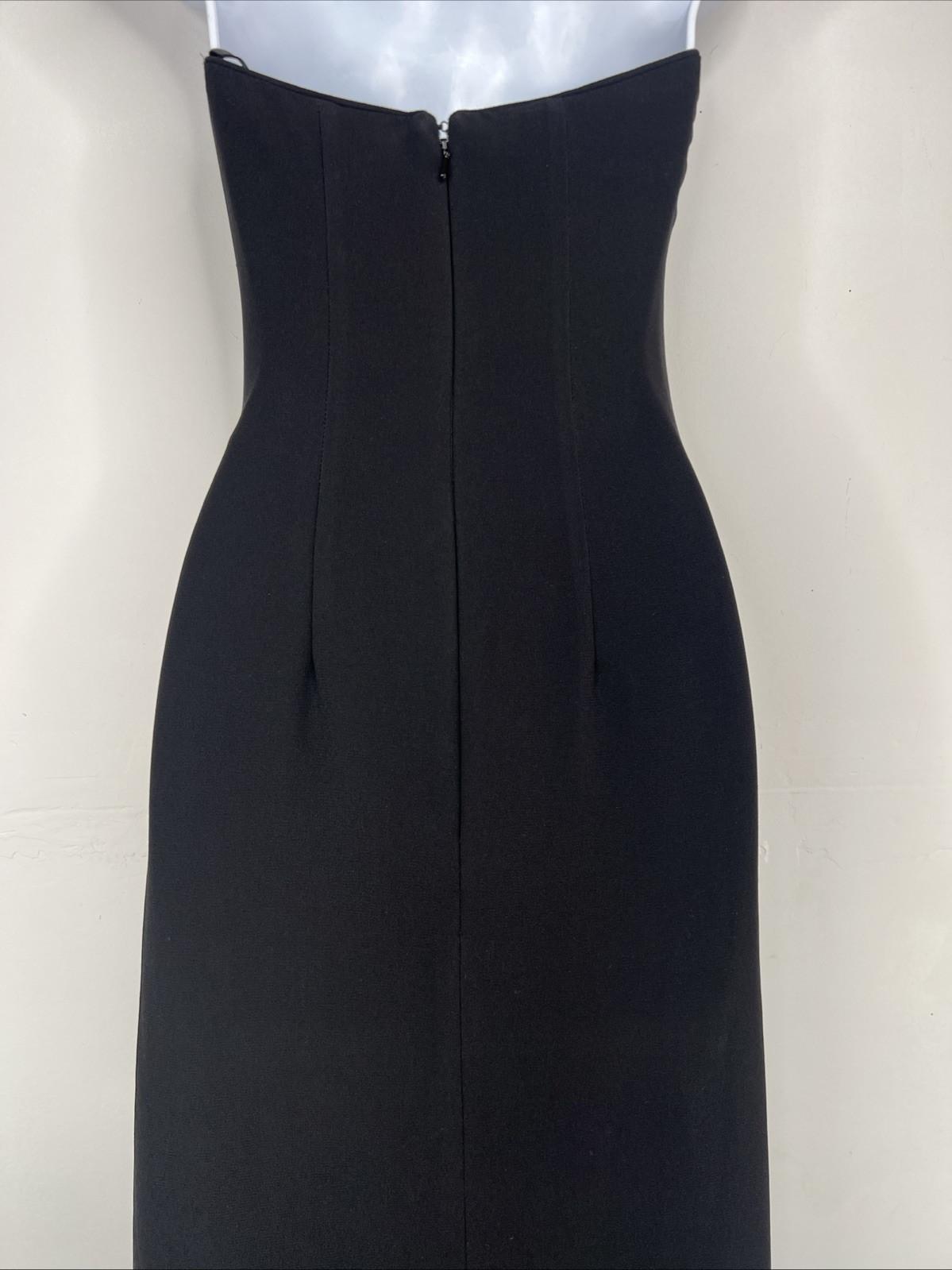 Jessica McClintock 1990's Vintage Prom Dress 2 Beaded Strapless Draping Gothic