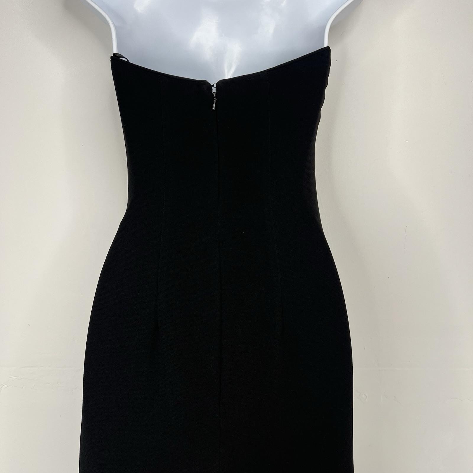 Jessica McClintock 1990's Vintage Prom Dress 2 Beaded Strapless Draping Gothic