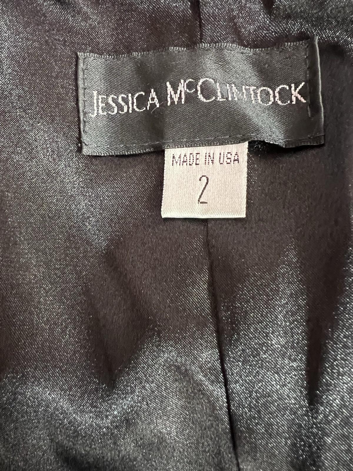 Jessica McClintock 1990's Vintage Prom Dress 2 Beaded Strapless Draping Gothic
