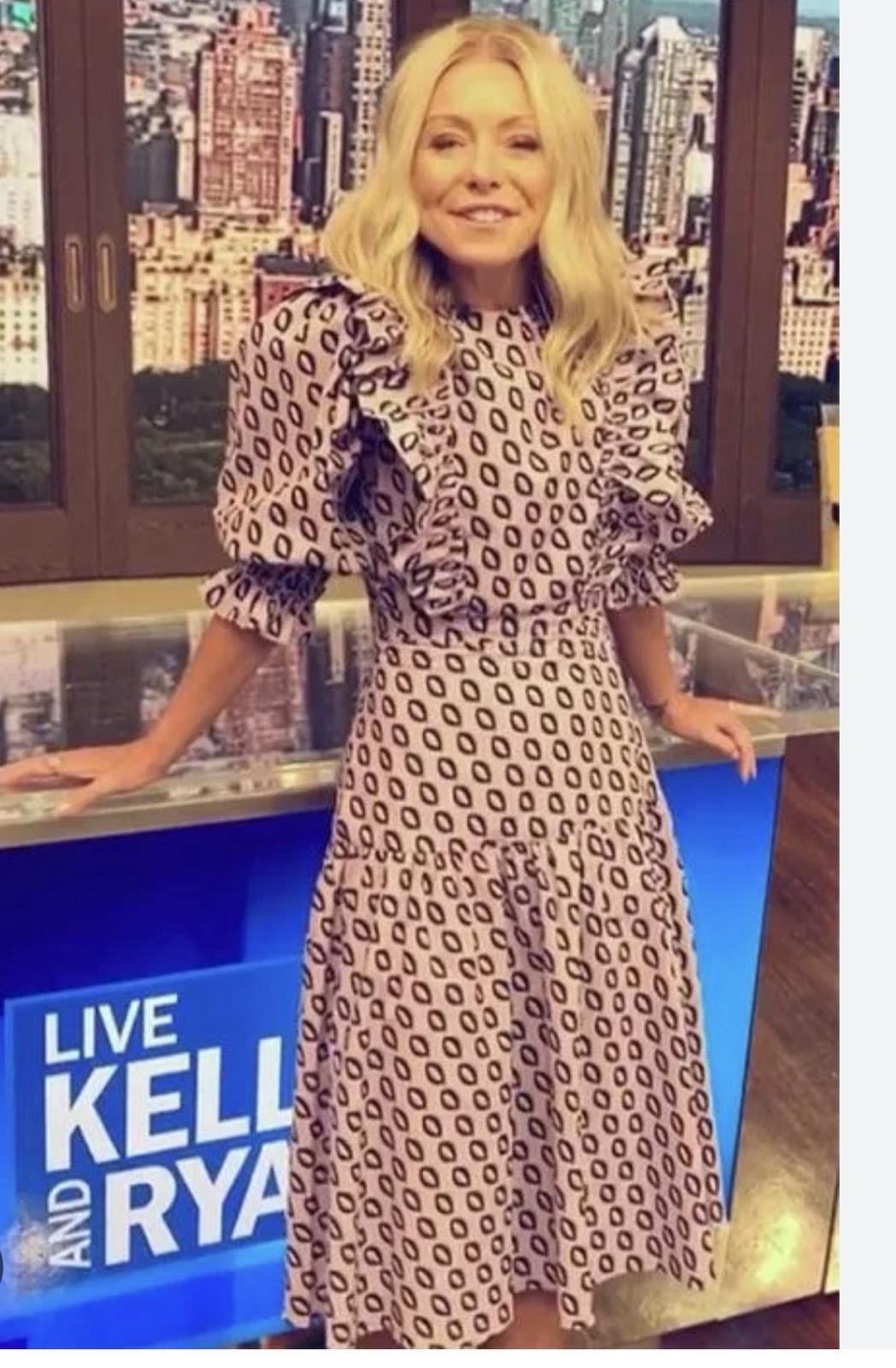 Cynthia Rowley Campbell Ruffle Dress 2 Geometric Puff Sleeves Fitted Waist Zip