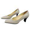 Prada Vintage Leather Square Toe Slip On Taupe Tan Size 38.5 Pumps Old Money