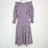 Cynthia Rowley Campbell Ruffle Dress 2 Geometric Puff Sleeves Fitted Waist Zip