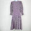 Cynthia Rowley Campbell Ruffle Dress 2 Geometric Puff Sleeves Fitted Waist Zip