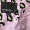 Cynthia Rowley Campbell Ruffle Dress 2 Geometric Puff Sleeves Fitted Waist Zip
