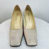 Prada Vintage Leather Square Toe Slip On Taupe Tan Size 38.5 Pumps Old Money