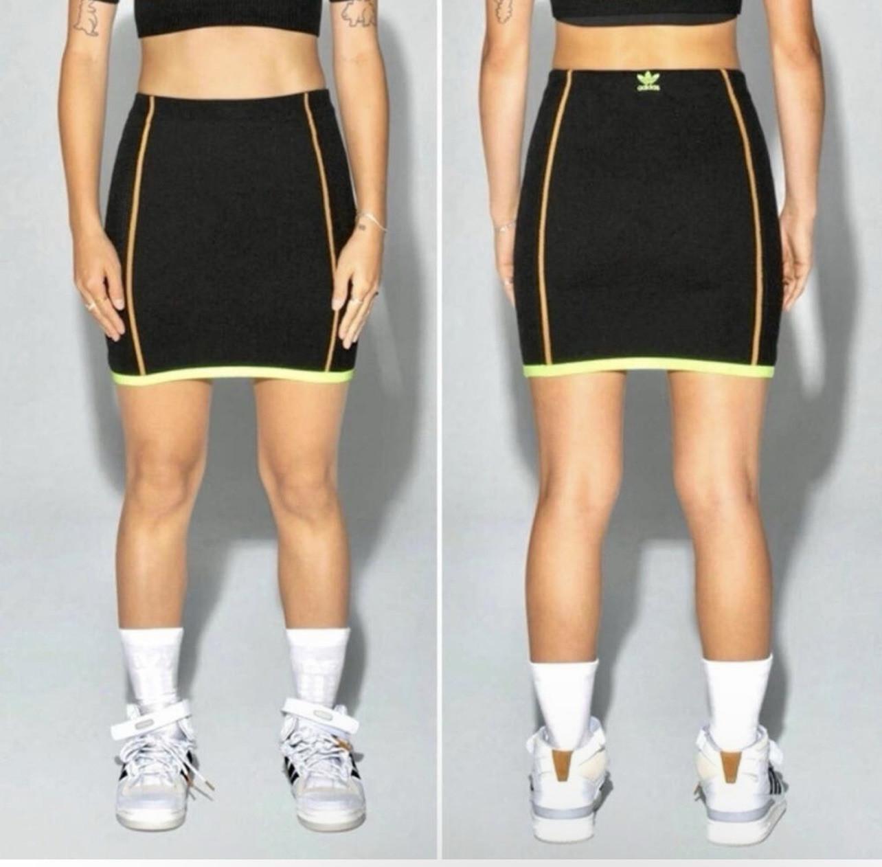 Adidas Ivy Park Drip 2.2 Stretchy Knit Mini Skirt 3X Sporty Black Athletic Logo