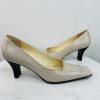 Prada Vintage Leather Square Toe Slip On Taupe Tan Size 38.5 Pumps Old Money