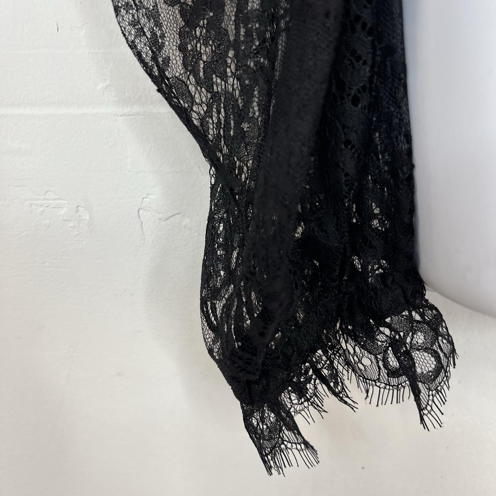 Women Lace Body Suit Corset 2X adjustable Black Long sleeve fairy gothic grunge