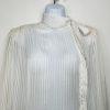 80's Lloyd William Side Button Down Blouse 10 Victorian Boho Secretary White Bow