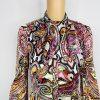 Hawes & Curtis Pink Floral Paisley Pussybow Blouse Size 6 Fitted Satin Feminine