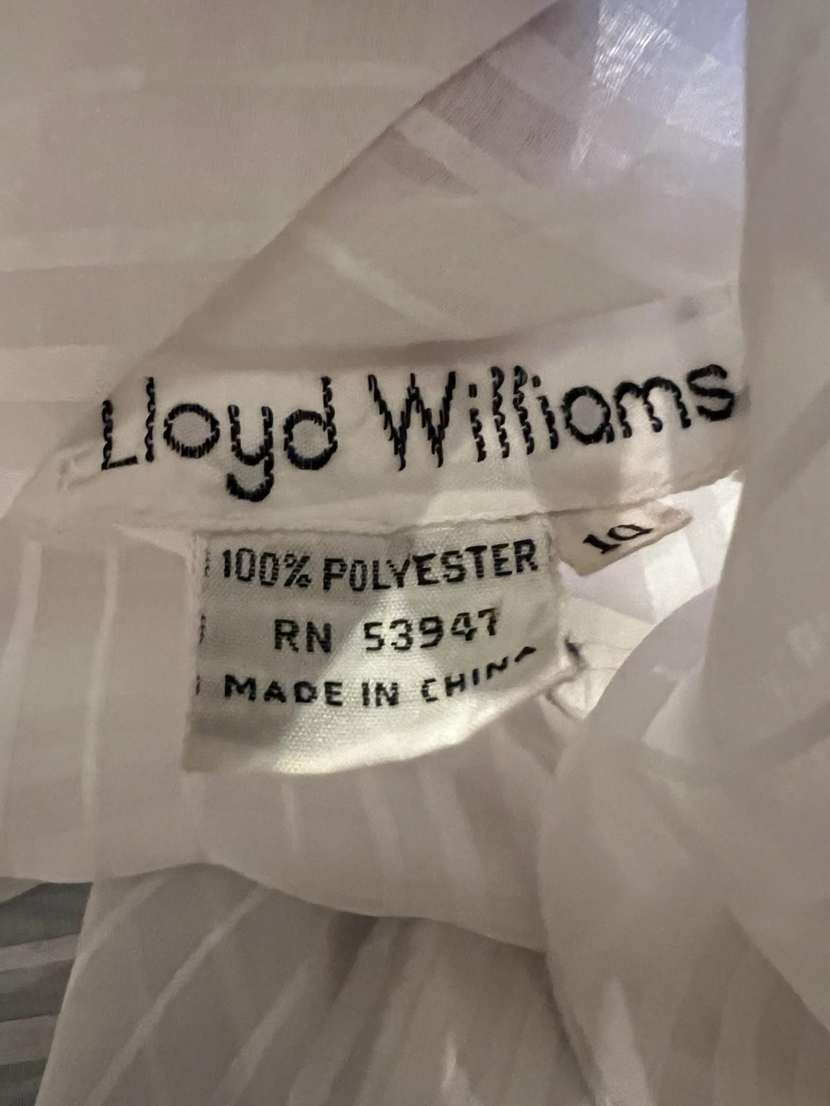 80's Lloyd William Side Button Down Blouse 10 Victorian Boho Secretary White Bow