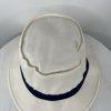 YoungAn  Hat Co Bucket Hat Size M White Blue Golf Fishing Farmer Wide Short Brim