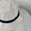 YoungAn  Hat Co Bucket Hat Size M White Blue Golf Fishing Farmer Wide Short Brim