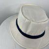 YoungAn  Hat Co Bucket Hat Size M White Blue Golf Fishing Farmer Wide Short Brim