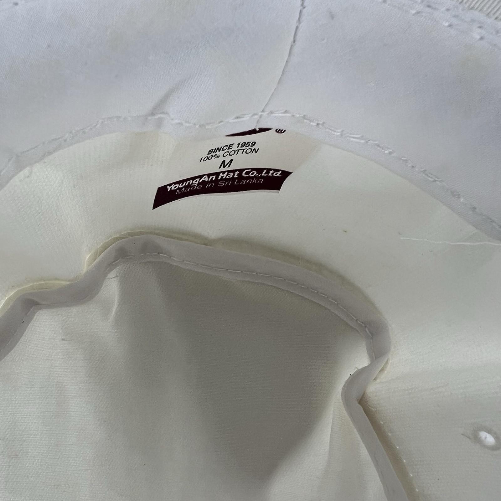 YoungAn  Hat Co Bucket Hat Size M White Blue Golf Fishing Farmer Wide Short Brim
